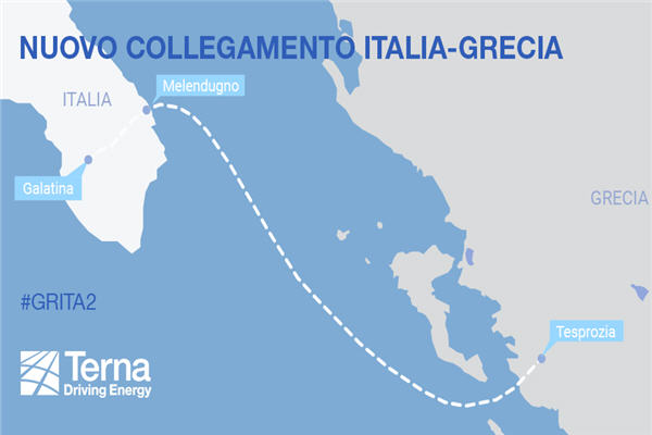 Terna avvia la consultazione su un nuovo progetto di interconnessione Italia-Grecia da 1 GW
